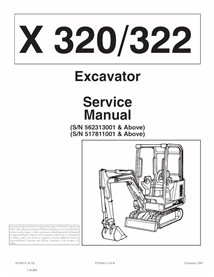 Bobcat X320, X322 compact excavator pdf service manual 