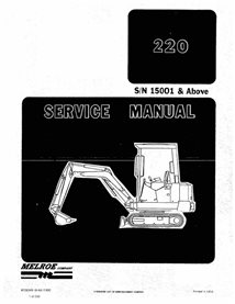 Manual de serviço em pdf da escavadeira compacta Bobcat 220