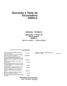 Manual técnico de operação e teste da escavadeira John Deere 250GLC em PDF PT - John Deere manuais - JD-TM12316-PT