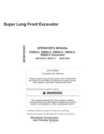 John Deere 210GLC, 250GLC, 290GLC, 300GLC, 350GLC excavator pdf operator's manual  - John Deere manuals - JD-OMT330416-EN