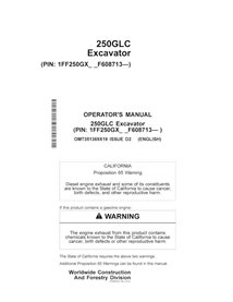 John Deere 250GLC excavator pdf operator's manual  - John Deere manuals - JD-OMT351369X19-EN