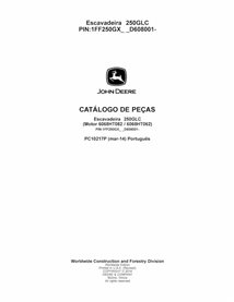 Catálogo de peças em PDF da escavadeira John Deere 250GLC - John Deere manuais - JD-PC10217P