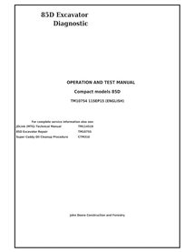 Manuel technique d'utilisation et de test de la pelle compacte John Deere 85D au format PDF - John Deere manuels - JD-TM10754-EN