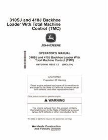 John Deere 310SJ, 410J backhoe loader pdf operator's manual  - John Deere manuals - JD-OMT219550-EN