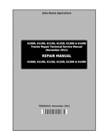 Manual técnico de reparación de tractores John Deere 6100D, 6110D, 6115D, 6125D, 6130D y 6140D en formato pdf - John Deere ma...