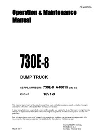Manual de operación y mantenimiento del camión volquete Komatsu 730E-8 - Komatsu manuales