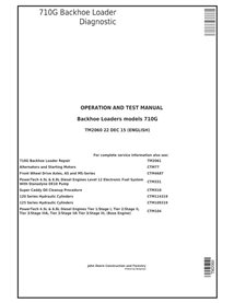 TM2060 John Deere 710G backhoe loader pdf operation and test technical manual