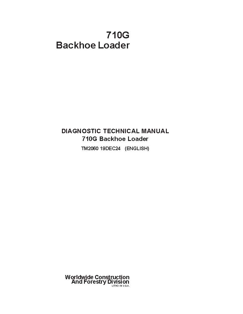 John Deere 710G backhoe loader operation and test technical manual (TM2060)