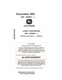 JD-OMT333119-FR John Deere 60G compact excavator operator's manual FR (OMT333119)