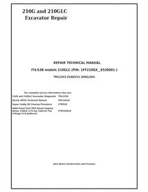 TM12333 John Deere 210G, 210GLC excavator repair technical manual (TM12333)