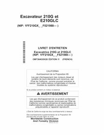 JD-OMT364030X28-FR John Deere 210G, 210GLC PIN: F521988- excavator operator's manual FR (OMT364030X28)
