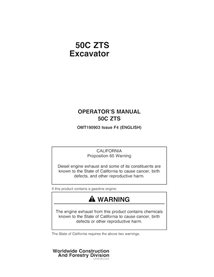 Manuel d'utilisation de la pelle compacte John Deere 50C ZTS au format PDF - John Deere manuels - JD-OMT190903-EN