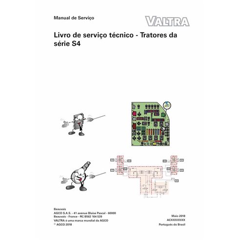 Valtra S274, S294, S324, S354, S374, S394 tractor pdf technican service book PT - Valtra manuals - VALTRA-ACT0040380-PT