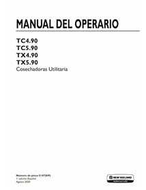 Manual del operador de la cosechadora New Holland TC4.90, TC5.90, TX4.90, TX5.90 en formato PDF ES - New Holand Agricultura m...