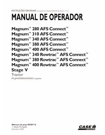 Manual del operador del tractor Case Magnum 280, 310, 340, 380, 400 AFS Connect Stage V PT - Case IH manuales - CASE-90389116...