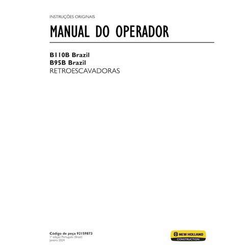 New Holland B95B, B110B backhoe loader pdf operator's manual PT - New Holland Construction manuals - NH-92159873-OM-PT