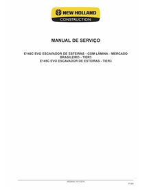 Manuel d'entretien de la pelle New Holland E145C EVO Tier 3 au format PDF - New Holland Construction manuels - NH-48024950-SM-PT