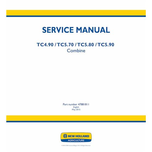 Manual de servicio en formato PDF de las cosechadoras New Holland TC4.90, TC5.90, TX4.90 y TX5.90 - New Holand Agricultura ma...