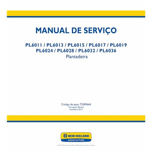 Manual de servicio en formato PDF de la sembradora New Holland PL6011, PL6013, PL6015, PL6017, PL6019, PL6024, PL6028, PL6032...