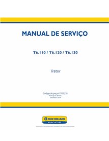 Manual de servicio del tractor New Holland T6.110, T6.120, T6.130 en formato pdf ES - New Holand Agricultura manuales - NH-47...