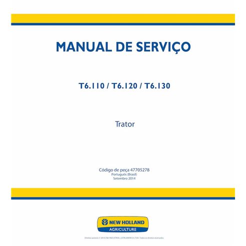 Manual de servicio del tractor New Holland T6.110, T6.120, T6.130 en formato pdf ES - New Holand Agricultura manuales - NH-47...