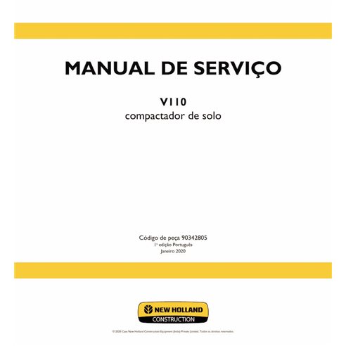 Manual de servicio en formato PDF de la cosechadora New Holland V110 PT - New Holland Construcción manuales - NH-90342805-SM-PT