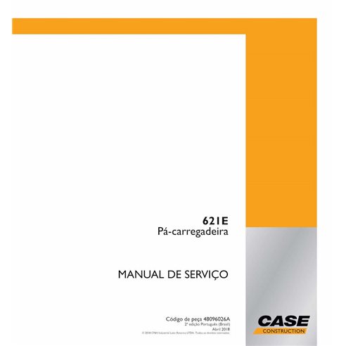 Manual de servicio en formato PDF de la cargadora de ruedas Case 621E - Case manuales - CASE-48096026A-SM-PT