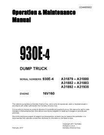 Komatsu 930E-4 dump truck operation & maintenance manual - Komatsu manuals - KOMATSU-CEAM030002