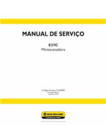 Manuel d'entretien de la mini-pelle New Holland E37C au format PDF PT - New Holland Construction manuels - NH-51543890-SM-PT