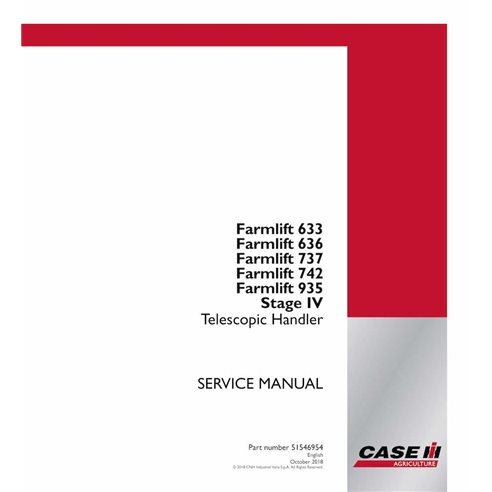 Case Farmlift 633, 636, 737, 742, 935 Stage IV telescopic handler pdf service manual  - Case IH manuals - CASE-51546954-SM-EN