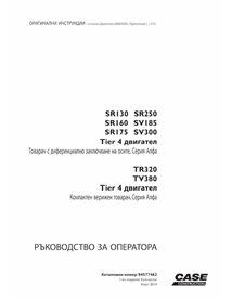 Manual del operador en formato PDF de las minicargadoras Case SR130-SR250, SV185, SV300, TR320, TR380 Tier 4 - Case manuales ...