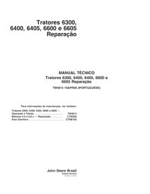 John Deere 6300, 6400, 6405, 6600, 6605 tractor pdf repair technical manual PT - John Deere manuals - JD-TM4814-PT