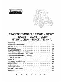 Manual de servicio del tractor New Holland TD5010, TD5020, TD5030, TD5040, TD5050 en formato pdf ES - New Holand Agricultura ...