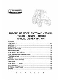 Manual de servicio del tractor New Holland TD5010, TD5020, TD5030, TD5040, TD5050 en formato PDF - New Holand Agricultura man...