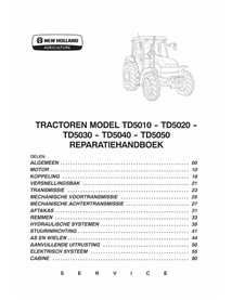 New Holland TD5010, TD5020, TD5030, TD5040, TD5050 tractor pdf service manual NL - New Holland Agriculture manuals - NH-84176...