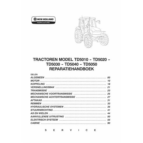 Manual de servicio del tractor New Holland TD5010, TD5020, TD5030, TD5040, TD5050 en formato PDF - New Holand Agricultura man...