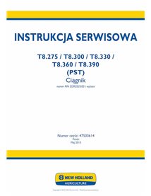 Manual de servicio del tractor New Holland T8.275, T8.300, T8.330, T8.360, T8.390 (PST) en formato pdf - New Holand Agricultu...