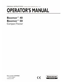 Manuel d'utilisation du tracteur compact New Holland Boomer 40, 50 au format PDF - New Holland Agriculture manuels - NH-84599...