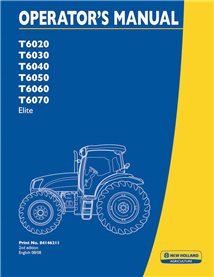 Manual del operador del tractor New Holland T6020, T6030, T6040, T6050, T6060, T6070 en formato pdf - New Holand Agricultura ...