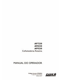 Manual do operador em PDF da colheitadeira Case Axial-Flow 7230, 8230, 9230 PT - Case IH manuais - CASE-47983824-OM-PT