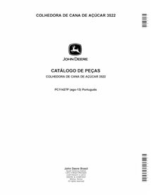 JD-PC11427P Catalogue de pièces détachées pour moissonneuse de canne à sucre John Deere 3522 PT (PC11427P)