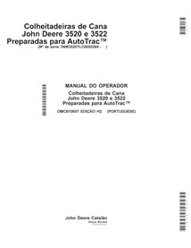 JD-OMCB10007-PT Manual do operador da colhedora de cana-de-açúcar John Deere 3520, 3522 (2011-, Edição H2) PT (OMCB10007)