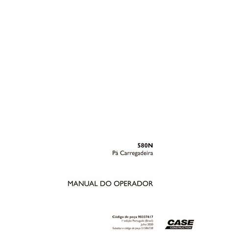 Case 580N backhoe loader pdf operator's manual PT - Case manuals - CASE-90337617-OM-PT