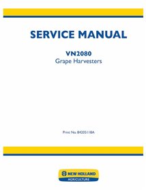 NH-84205118A-SM Manuel d'entretien PDF de la machine à vendanger New Holland VN2080