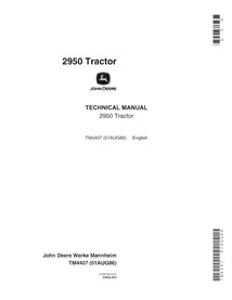 Manuel technique PDF du tracteur John Deere 2950 - John Deere manuels - JD-TM4407-EN