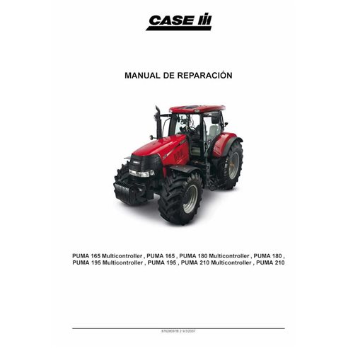 Manuel d'entretien du tracteur Case Puma 165, 180, 195, 210 au format PDF - Case IH manuels - CASE-87628097B-SM-ES