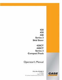 Manual do operador do carregador compacto Case 420, 430, 440, 420CT, 440CT Série 3 em PDF - Case manuais - CASE-84268610-OM-EN