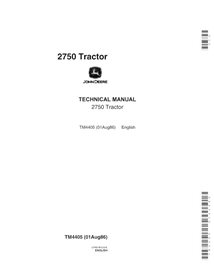 Manual técnico em PDF do trator John Deere 2750 - tudo incluso - John Deere manuais - JD-TM4405-EN