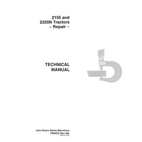 Manual técnico de reparación del tractor John Deere 2155, 2355N en formato pdf - John Deere manuales - JD-TM4435-EN