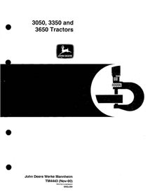 Manual técnico del tractor John Deere 3050, 3350, 3650 en formato pdf - todo incluido - John Deere manuales - JD-TM4443-EN